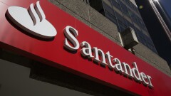 Sign on a Santander branch.