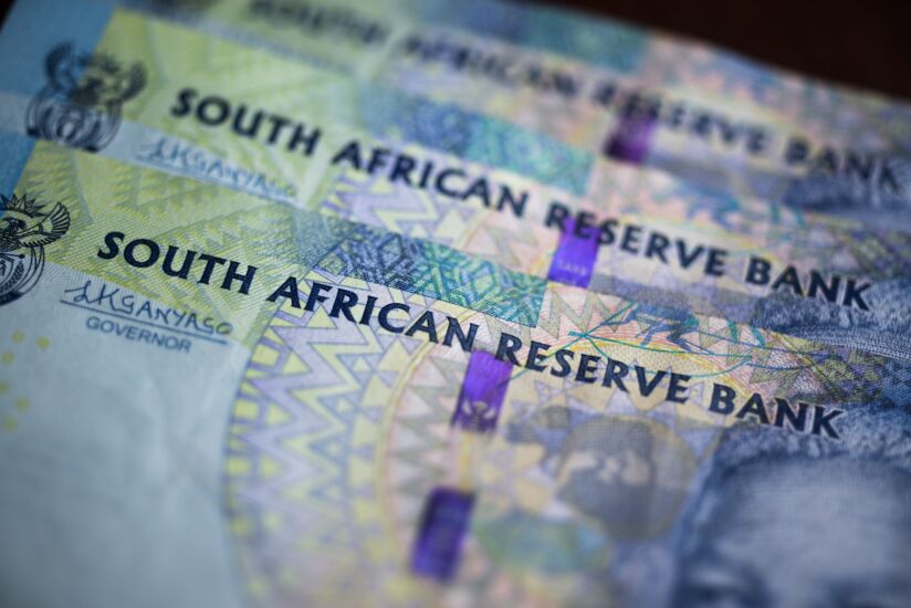 South African rand cash banknotes
