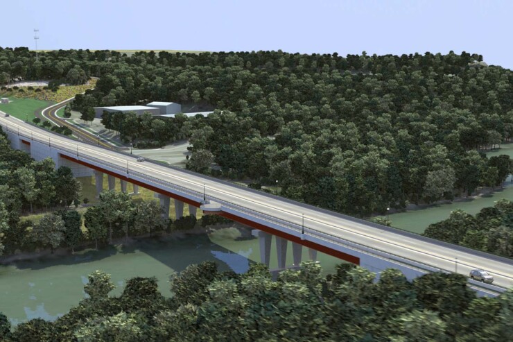 Rendering of planned Longmeadow Parkway bridge in Kane County, Illinois. Scheduled to open in 2022.