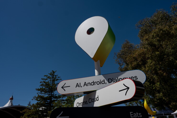 A picture of Google signage at the Google I/O Developers Conference.