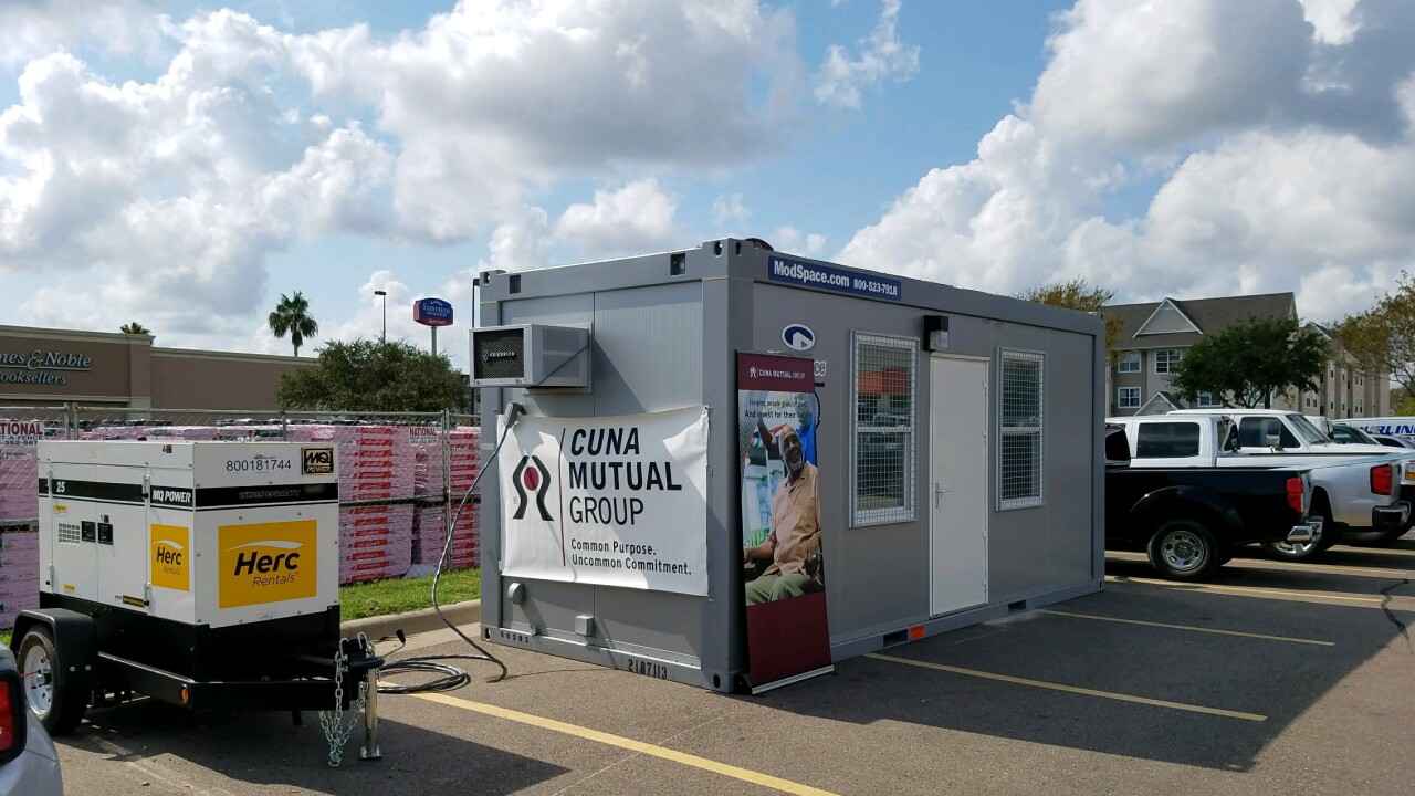 Mobile Claims Unit set up by CUNA Mutual in Texas after Harvey.