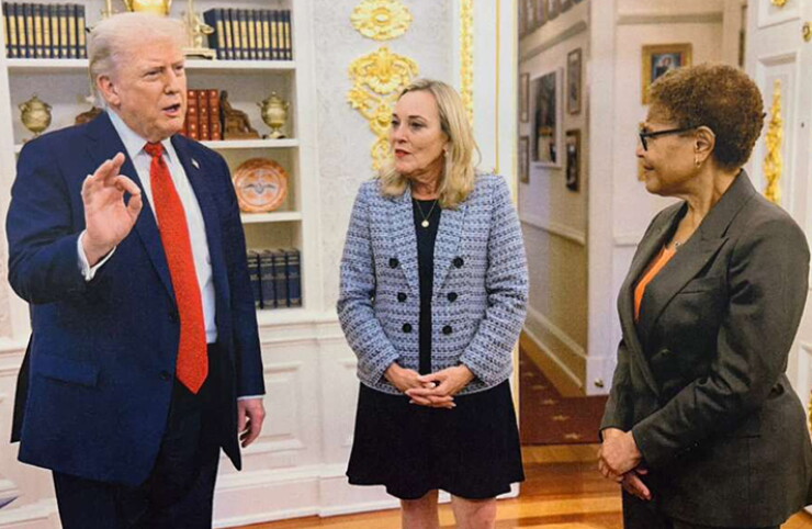 Los Angeles County Supervisor Kathryn Barger and Los Angeles Mayor Karen Bass met with President Donald Trump