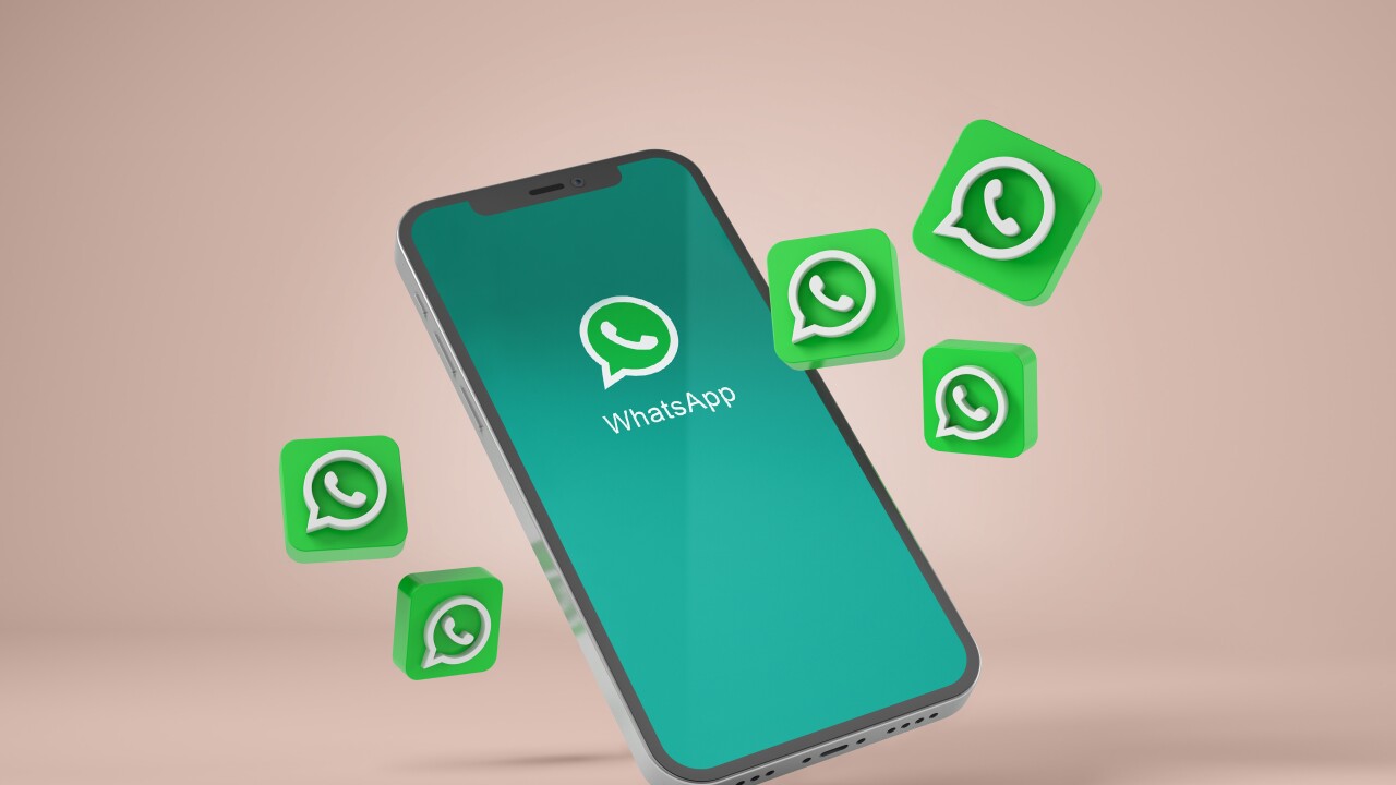 Smartphone with whatsapp icons. 3d rendering