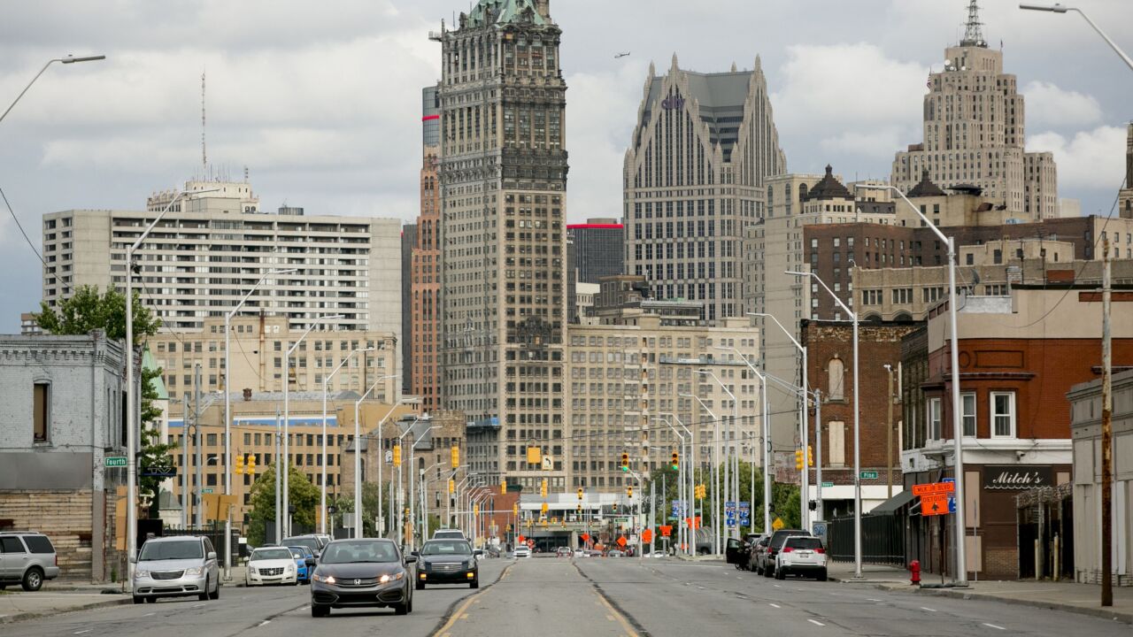 Tall buildings in Detroit