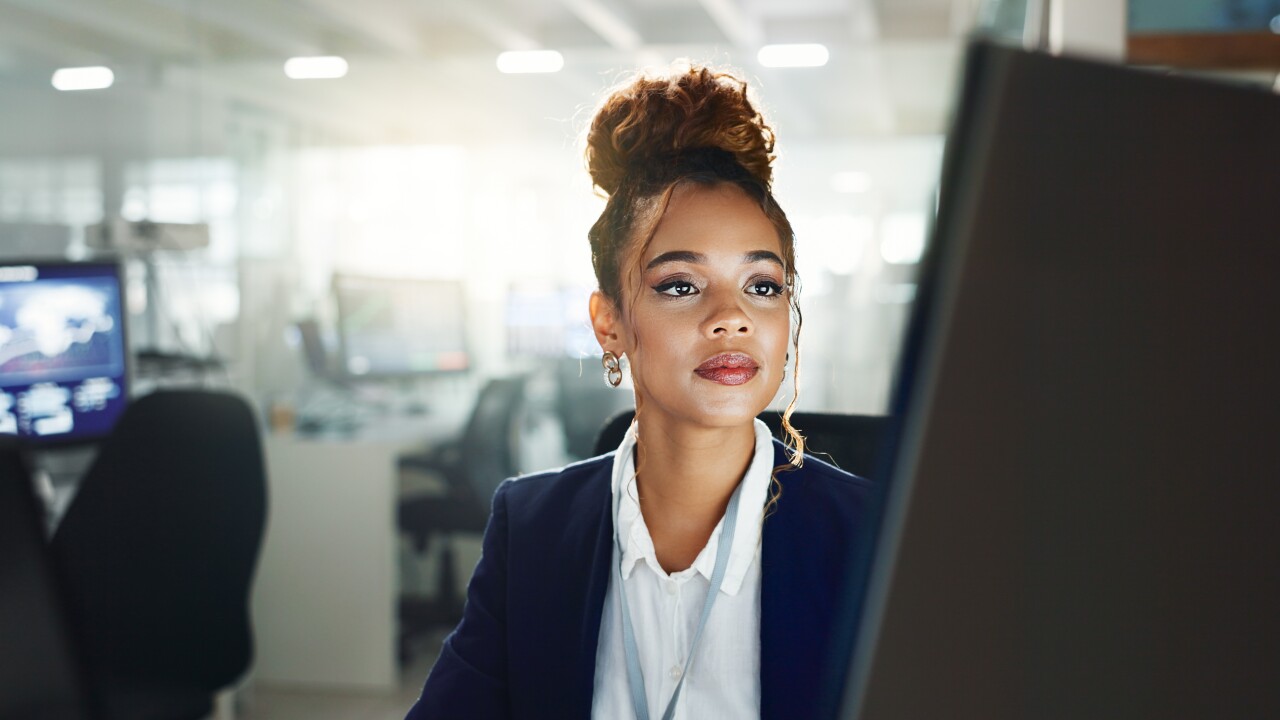 Young woman working on computer