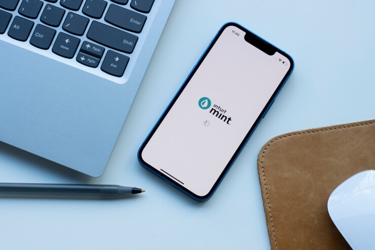 Intuit Mint on smartphone screen