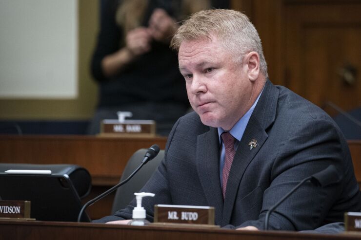 Rep. Warren Davidson, R-Ohio, listens during a House committee hearing in Washington, D.C.