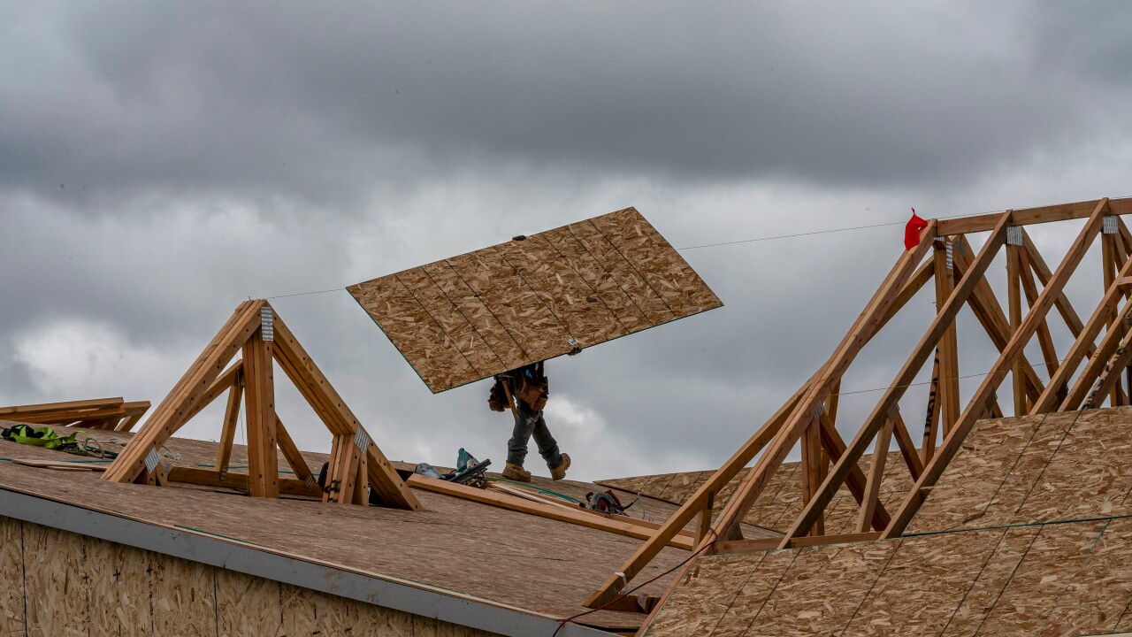 A home under construction in Folsom, California, US.