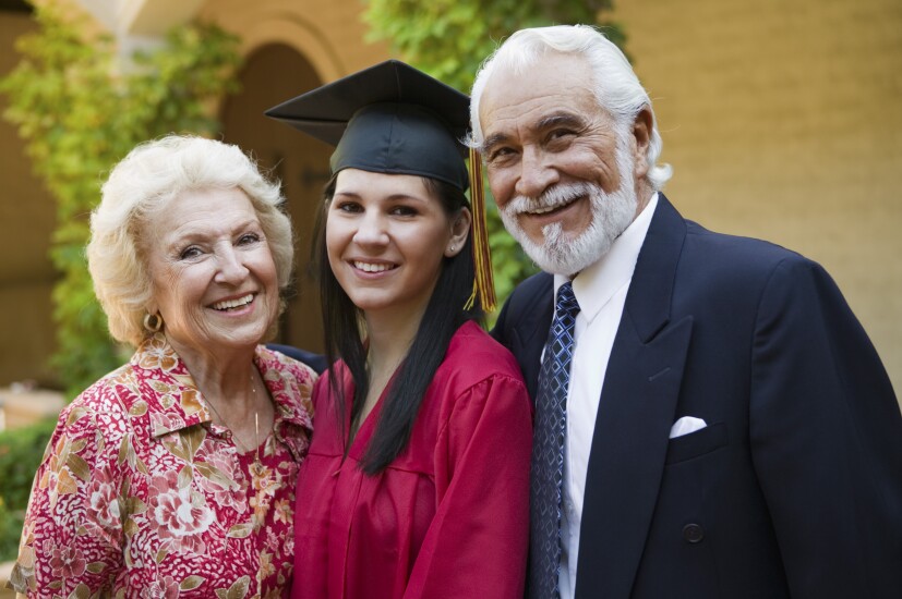 Grandparents and graduating granddaughter