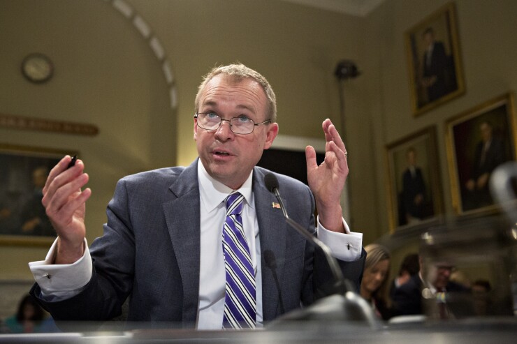 Mick Mulvaney, director of the U.S. Office of Management and Budget