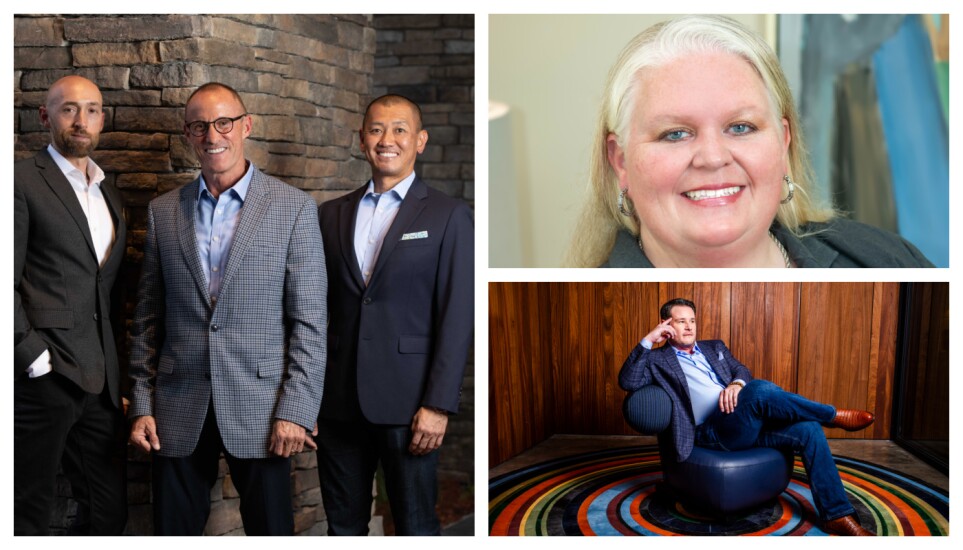 Clockwise from left: Locality Bank co-founders; Kim Kirk of Queensborough National Bank & Trust; Allan Rayson of Encore Bank