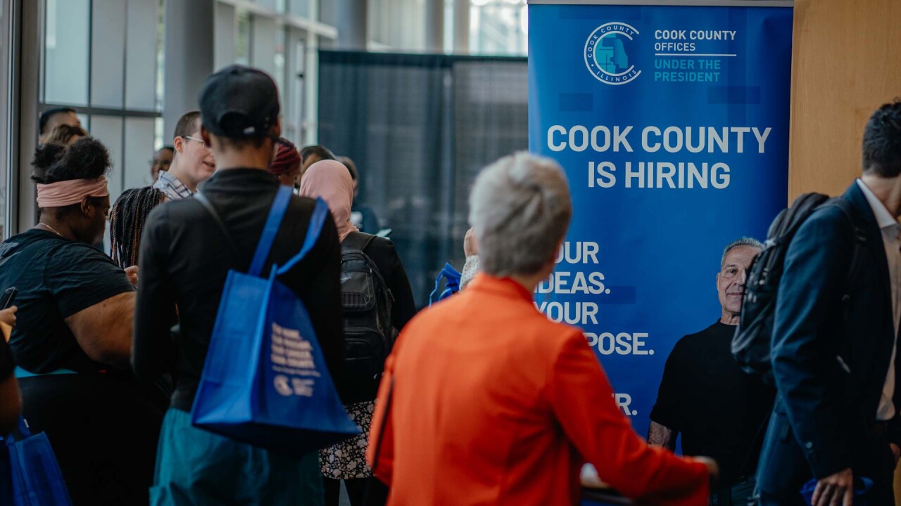 People at Cook County job fair
