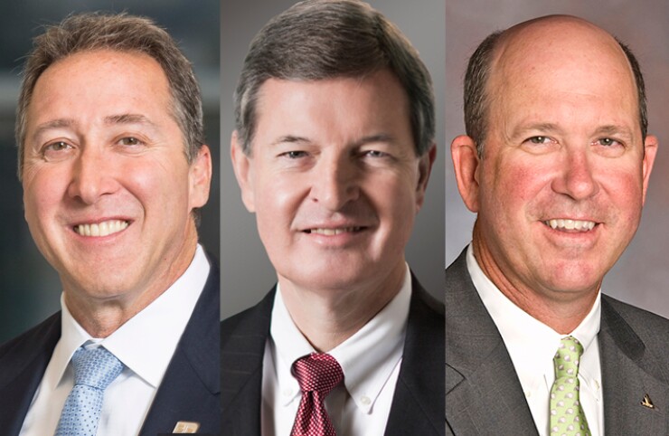 From left: Greg Carmichael (Fifth Third), Kelly King (BB&T) and John Turner (Regions).