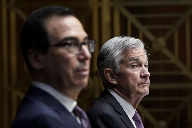 Fed Chairman Jerome Powell urged Treasury Secretary Steve Mnuchin to consider using other funds held by Treasury to reauthorize at least some of the emergency loan programs that will expire Dec. 31.