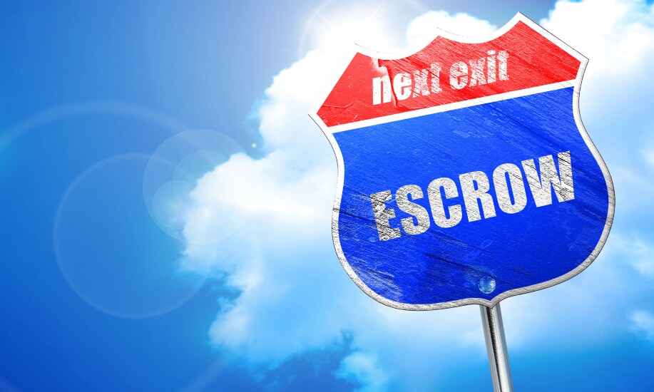 Highway sign saying, "next exit, ESCROW."
