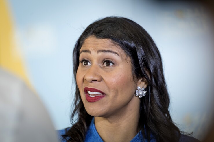 London Breed, mayor of San Francisco, speaks during an interview at the Global Climate Action Summit in San Francisco, California, U.S., on Thursday, Sept. 13, 2018.
