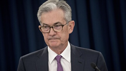 Jerome Powell, chairman of the Federal Reserve, pauses while speaking during a news conference following a Federal Open Market Committee meeting in Washington on June 19, 2019.