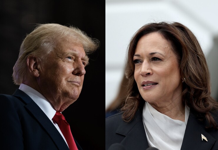 Donald Trump and Kamala Harris - facing pics