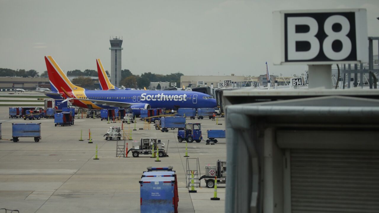 Southwest Airlines planes at Chicago Midway International Airport.
