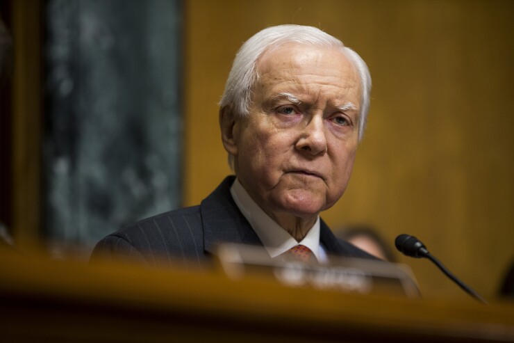 Sen. Orrin Hatch, a Republican from Utah and chairman of the Senate Finance Committee.
