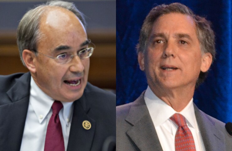 Reps. Bruce Poliquin, R-Maine (left) and French Hill, R. Ark.