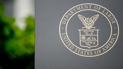 Exteriors Of The U.S. Department of Labor Headquarters Ahead of Unemployment Figures