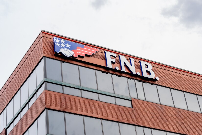First National Bank, Pittsburgh, Pennsylvania, USA - Sign and logo