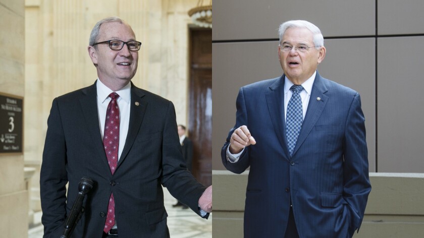 Sens. Kevin Cramer, R-N.D. (left) and Bob Menendez, D-N.J.