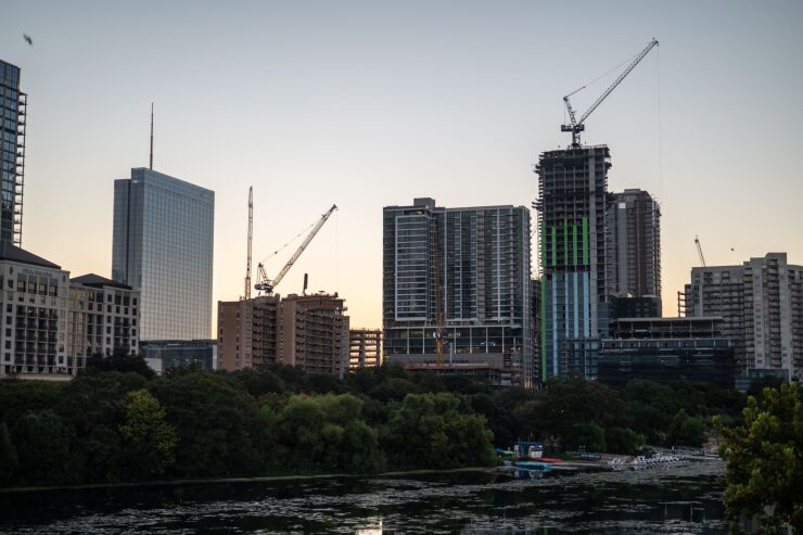 Buildings under construction in Austin