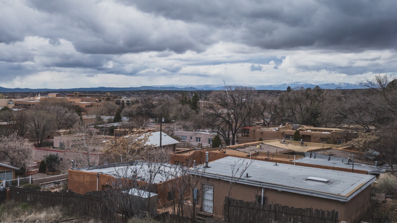 View of downtown Santa Fe, New Mexico, USA