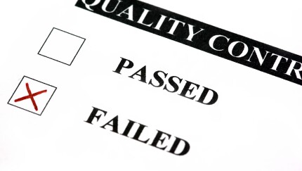 Quality control failed