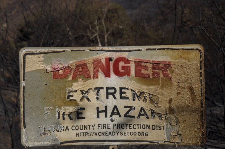 Sign in California amid wildfires