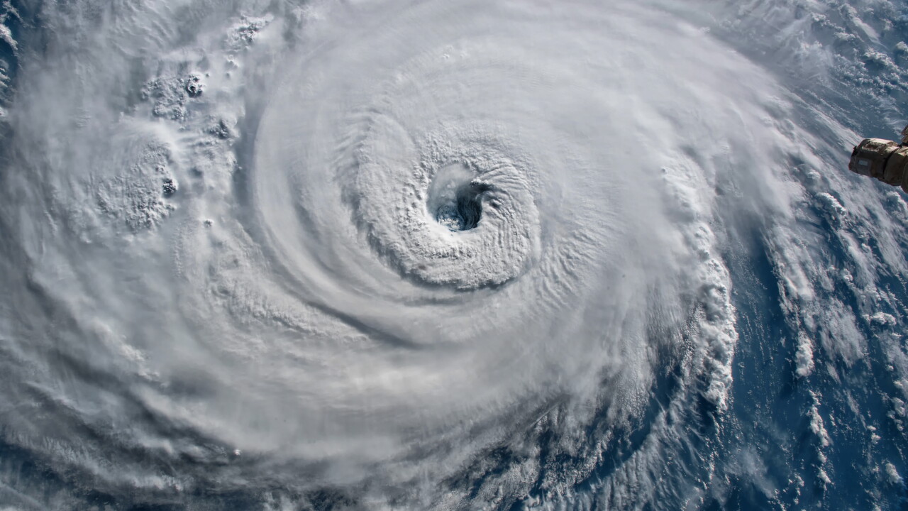 Satellite view. Hurricane Florence over the Atlantics close to t