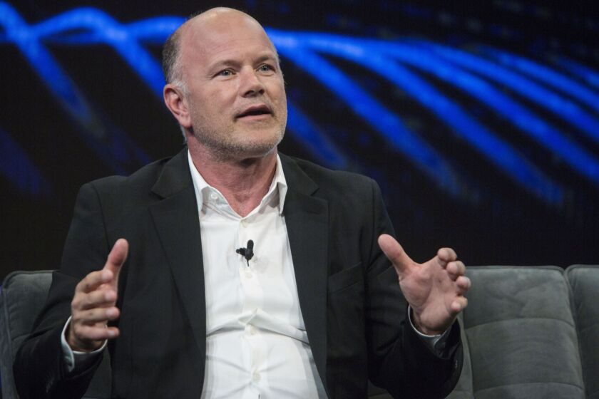 Crypto billionaire investor Michael Novogratz speaks at an investment conference in New York in 2018.