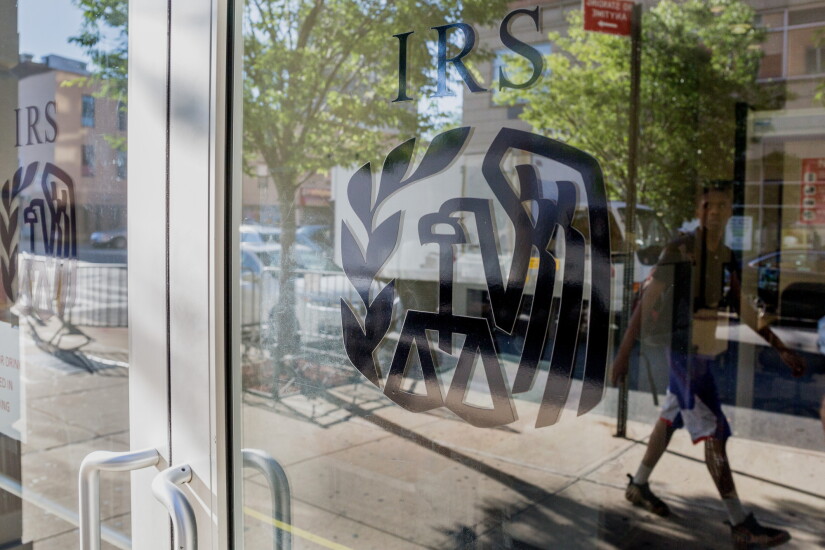 An IRS office building in the East Harlem neighborhood of New York