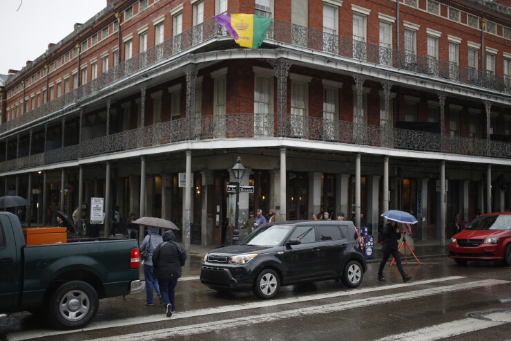 A street scene in the French Quarter of New Orleans