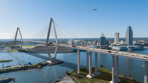 Rendering of planned Mobile River Bridge, Alabama