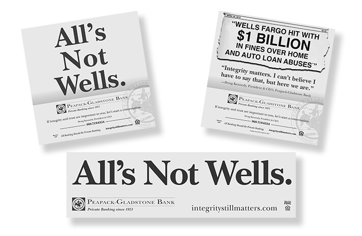 Peapack-Gladstone Bank's ads against Wells Fargo