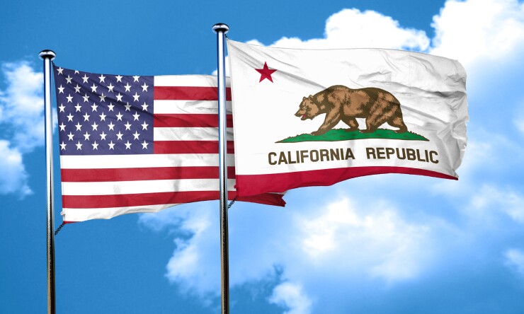 California and U.S. flags