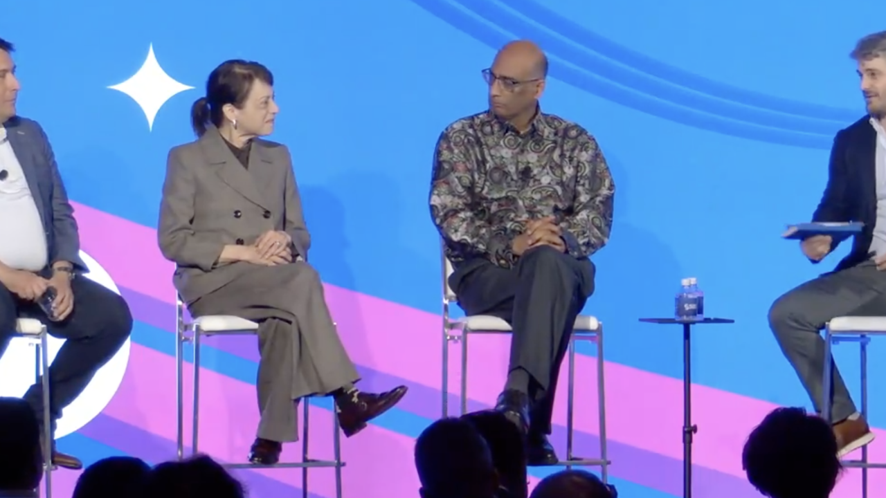 Speakers on stage, left to right: Adolfo Lopez, Andrea Pohlman, Sri Raghavan and Stephen Greer (moderator).