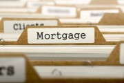 Row of files, with one labeled "Mortgage."