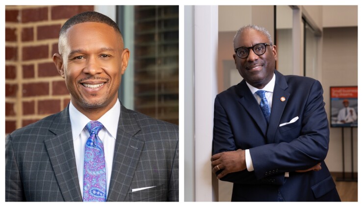 Carver Financial CEO Robert James and M&F Bank CEO Jim Sills