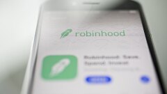 The Robinhood application is displayed in the App Store on an iPhone.
