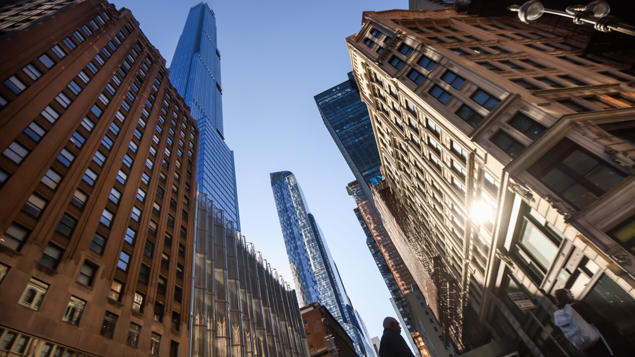 Central Park Tower, left, and One57, center, along Billionaire's Row in New York