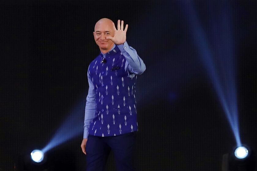 Jeff Bezos in New Delhi, India
