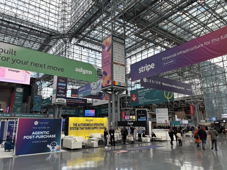 Stripe and Adyen signs at NRF
