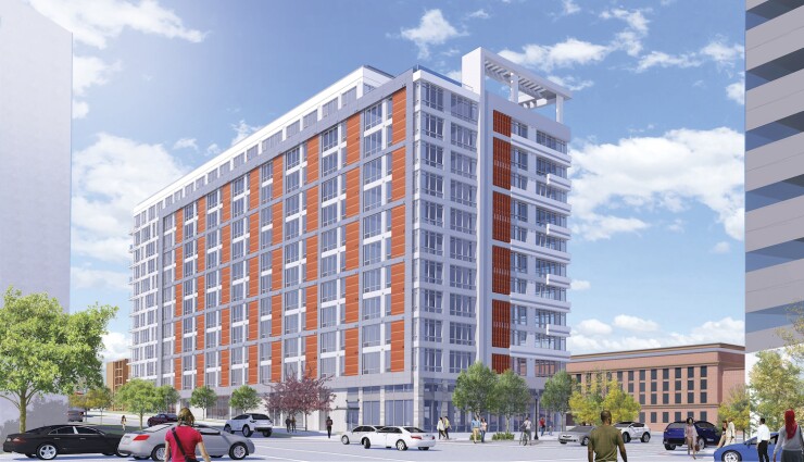 An artist rendering for the Capitol Vista affordable housing project in Washington D.C. that a $74.5 million bond deal by the District of Columbia Housing Finance Agency will help finance.