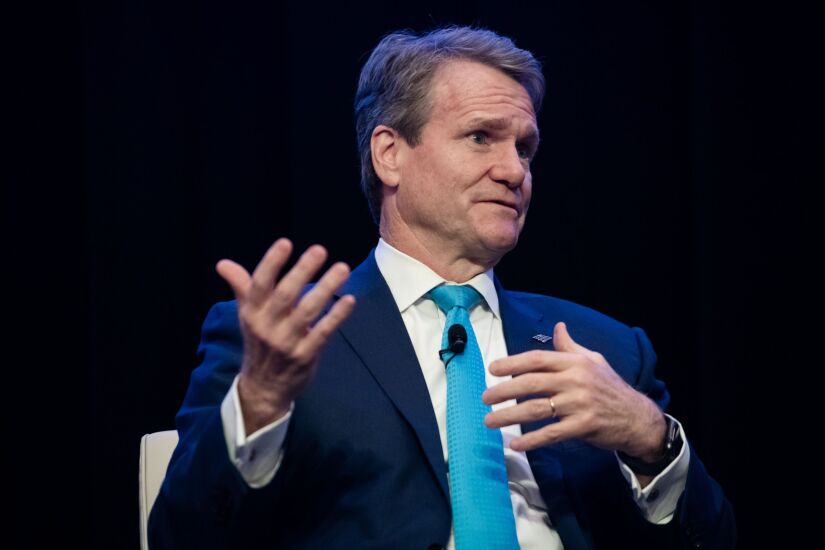 Brian Moynihan, chief executive officer of Bank of America, speaks during a BlackBerry Cybersecurity event in New York on Oct. 23, 2019.