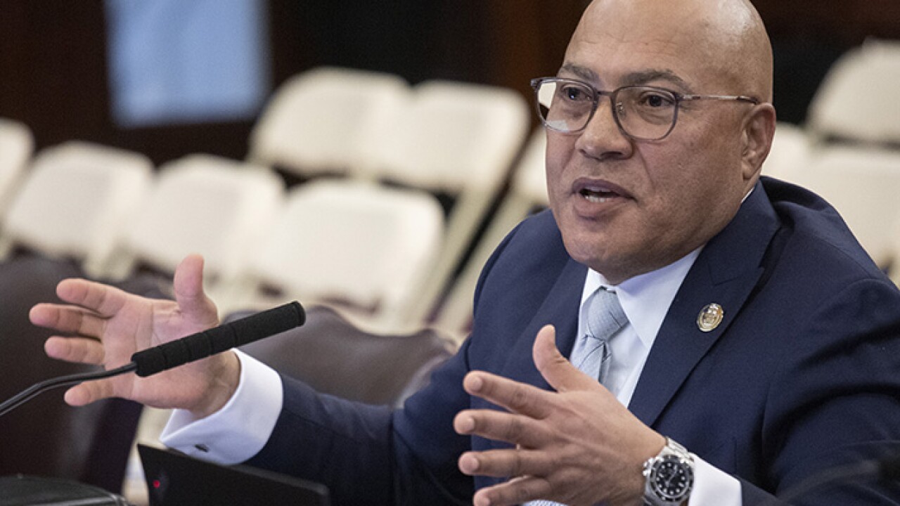 Jacques Jiha, director of the Mayor’s Office of Management and Budget, testifies at City Hall before the Finance Committee Monday.