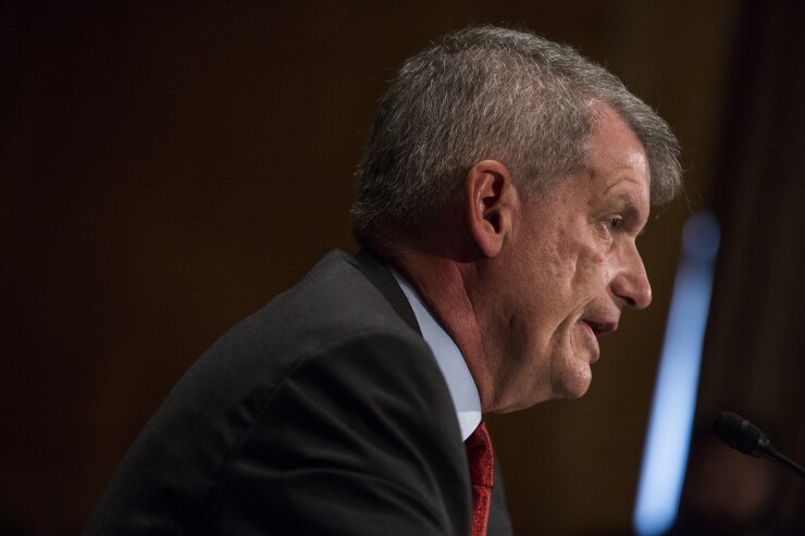 Tim Sloan, chief executive officer and president of Wells Fargo, speaks during a Senate Banking, Housing and Urban Affairs Committee hearing in Washington.